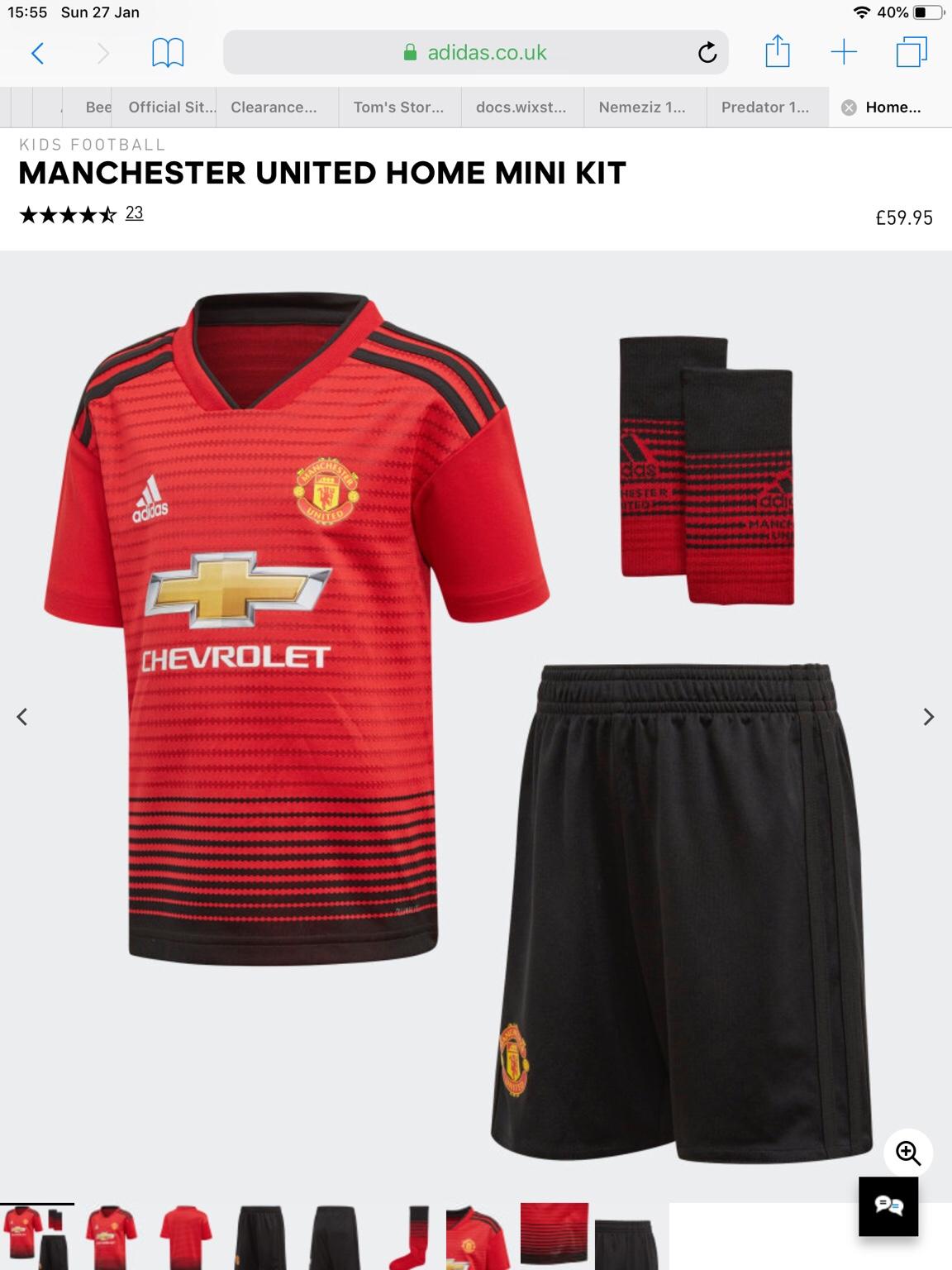 Manchester United Home Mini Kit 56 in M43 Tameside für 25,00 £ zum Verkauf Shpock DE
