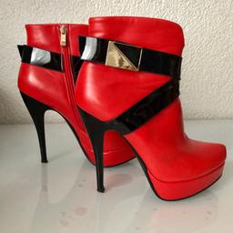 Verkaufe rot-schwarze high heels im sehr guten Zustand.
Größe: 37/38
