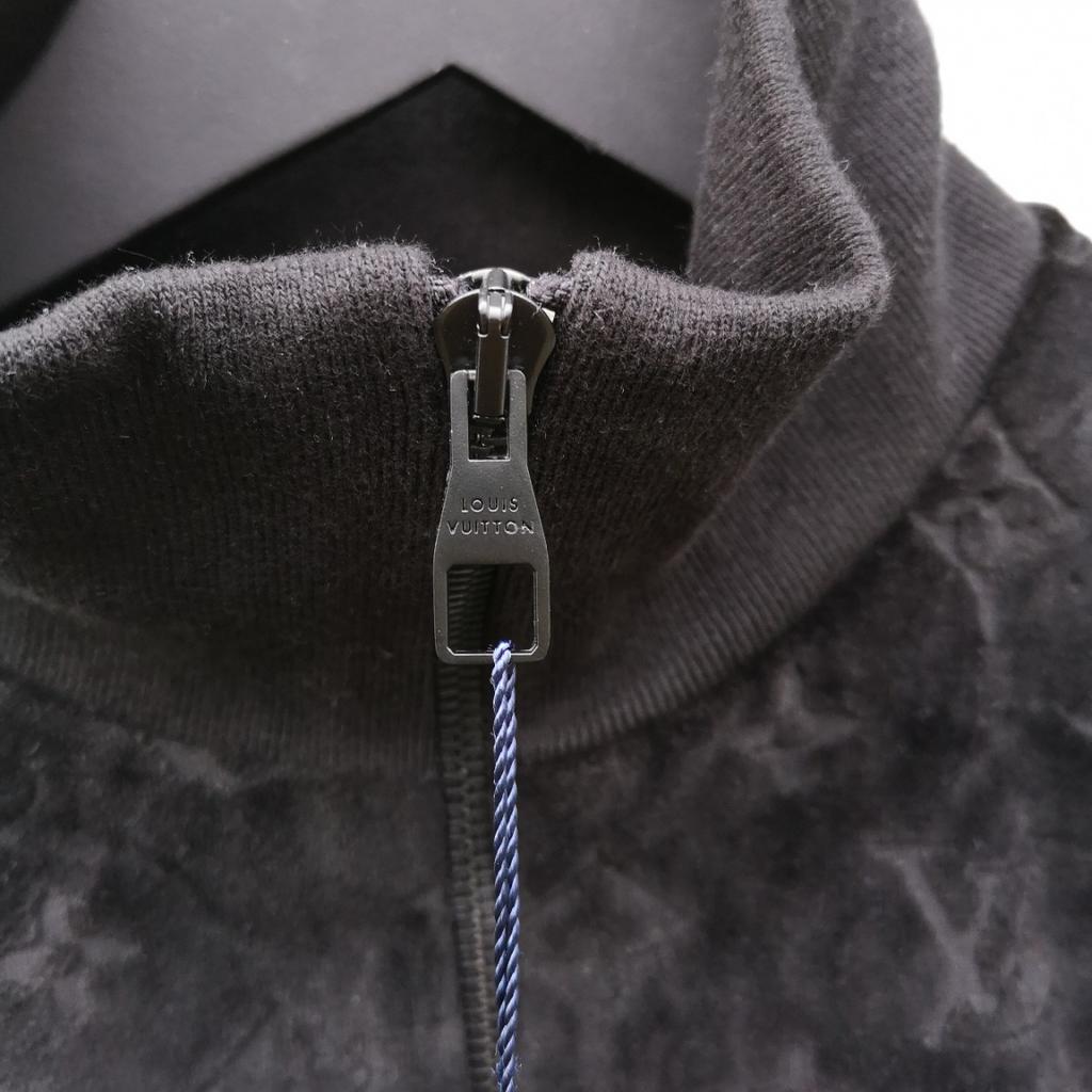 Louis Vuitton Black Velour Monogram Track Jacket