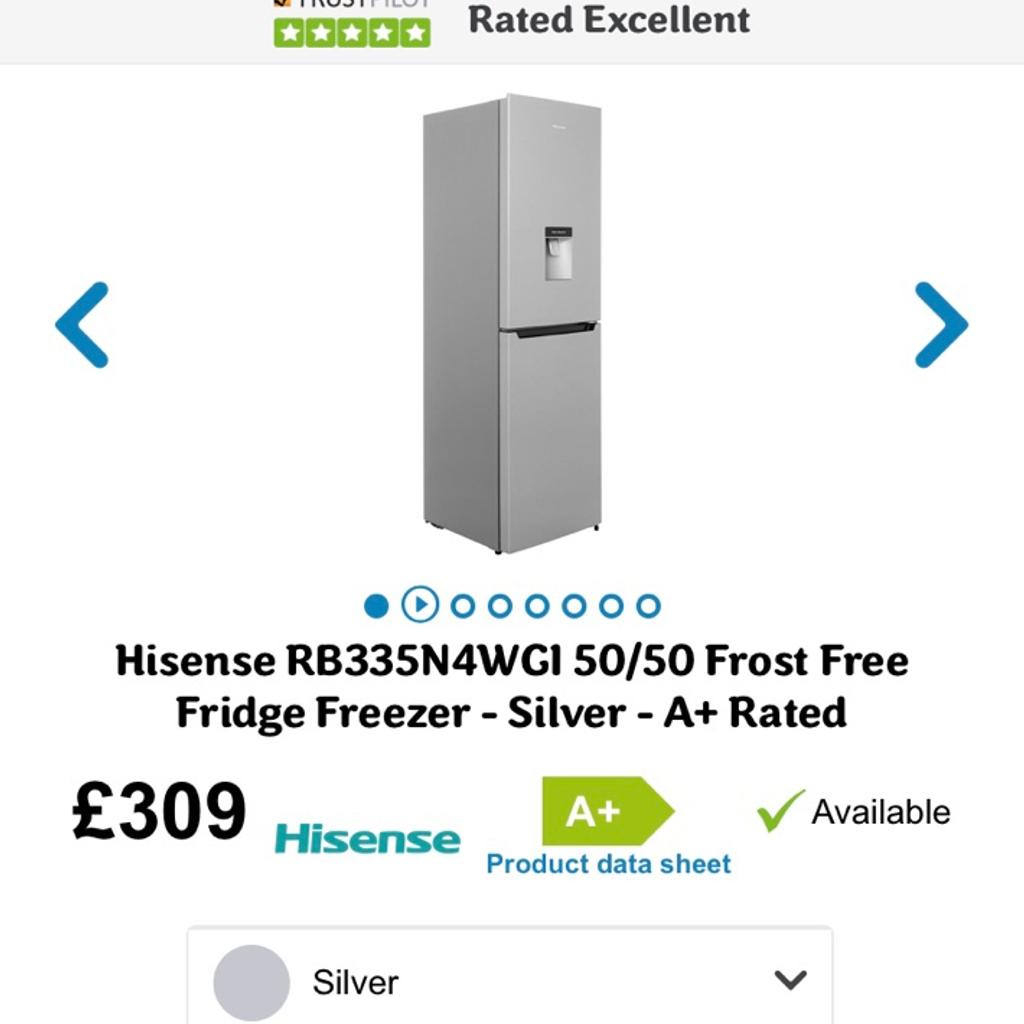 Hisense fridge freezer only 12 months old in M34 Tameside for £120.00