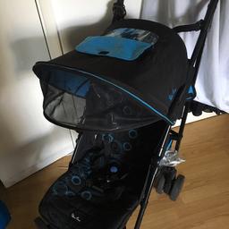 Used but good condition, clear-out bargain! Lots of life left in it. Obviously will need a wipe down, been in storage. No rips or tears on the buggy, plenty of life in it. Comes with raincover which does have a tear due to being in storage.. collection only. No returns or exchanges. Thanks for looking