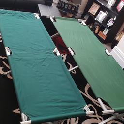 2 camping beds for sale in good condition
1 as little rip as shown in pic on the end that doesn't affect it
1 as bag 1 doesn't
reselling due to no show 