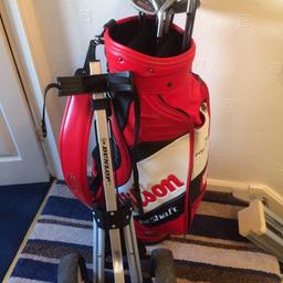 McGregor graphite golf set with Wilson bag and trolley .
