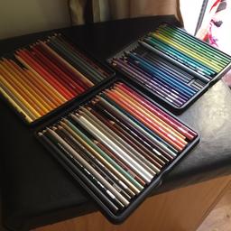 This is a tin of 70 out of 72 prismacolor pencils some used upgraded to bigger set so no longer needed two missing, pic shows four spaces only two missing now though.
