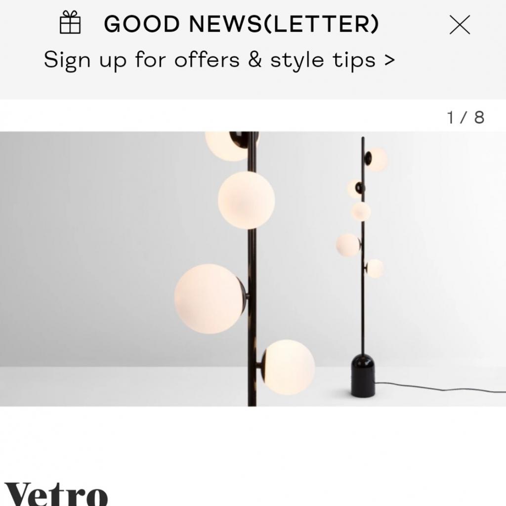 Made vetro deals floor lamp