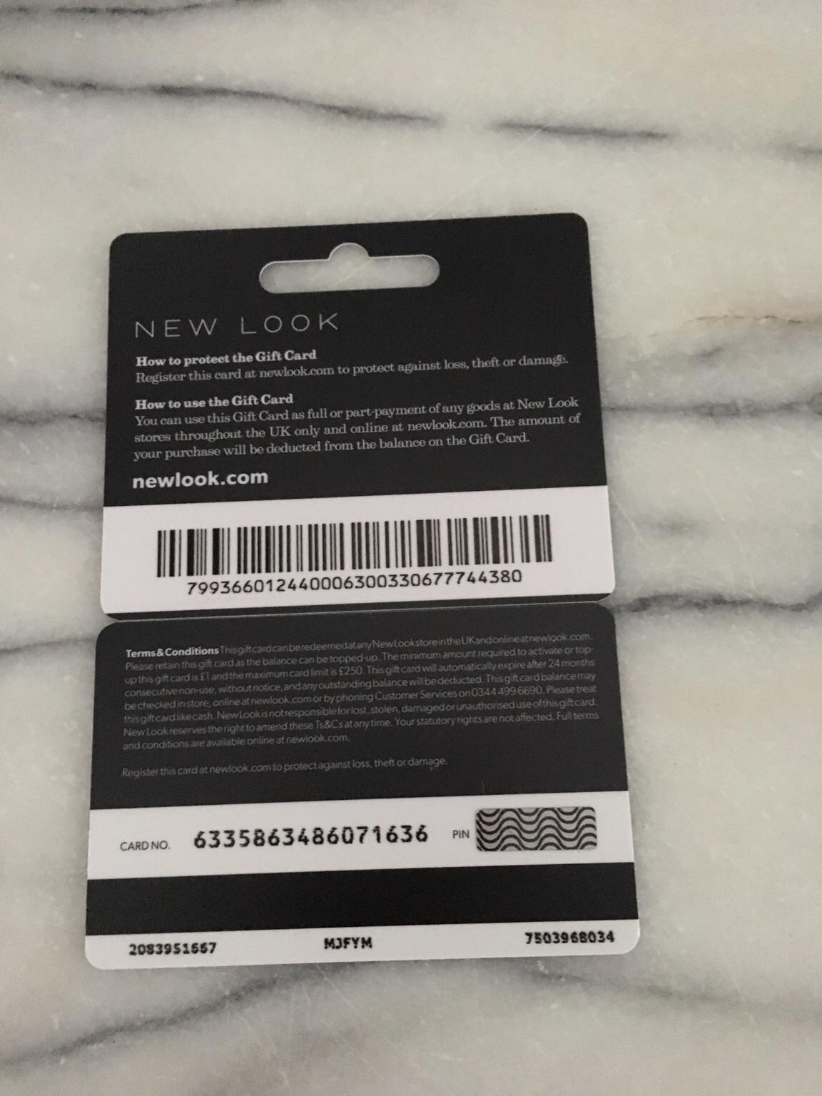 New look cheap balance gift card