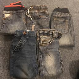 5 jeans good condition hardly worn mix brands 2 are next others size are 1 to 2 year