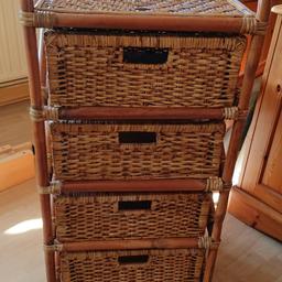 Cane chest of 4 drawers good condition collect only