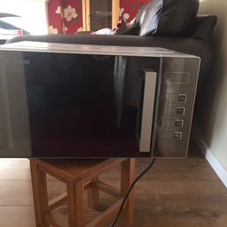 Flatbed microwave 2 years old with slight electrical problem. Beeps randomly occasionally and switches off occasionally. Possibly could be fixed by someone who is good with electrical items. Good clean condition.