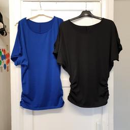 New ladies size 10-12 tops, one black and one Blue, batwing style with cold shoulder detail and ruching at the side. They have a little strech in them too. 

Collection from Wanstead, 2mins from the central line x also happy to post for additional £2.95 x

Any questions pls ask x pls also check my other items x