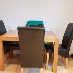 Reduced price as need it gone asap. Dining table and 4 leather chairs. excellent condition will need two people to lift table due to the weight. Collection from B14 £90