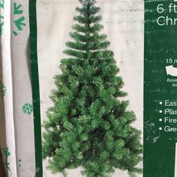 6ft artificial green Christmas tree for sale. The branches just pull down and fan out, so it’s quick and easy to assemble. It’s in perfect condition in the original box. We’re only selling as needed a taller tree for our space. It would be a great tree for someone for next Christmas. Any further questions please don’t hesitate to get in touch.