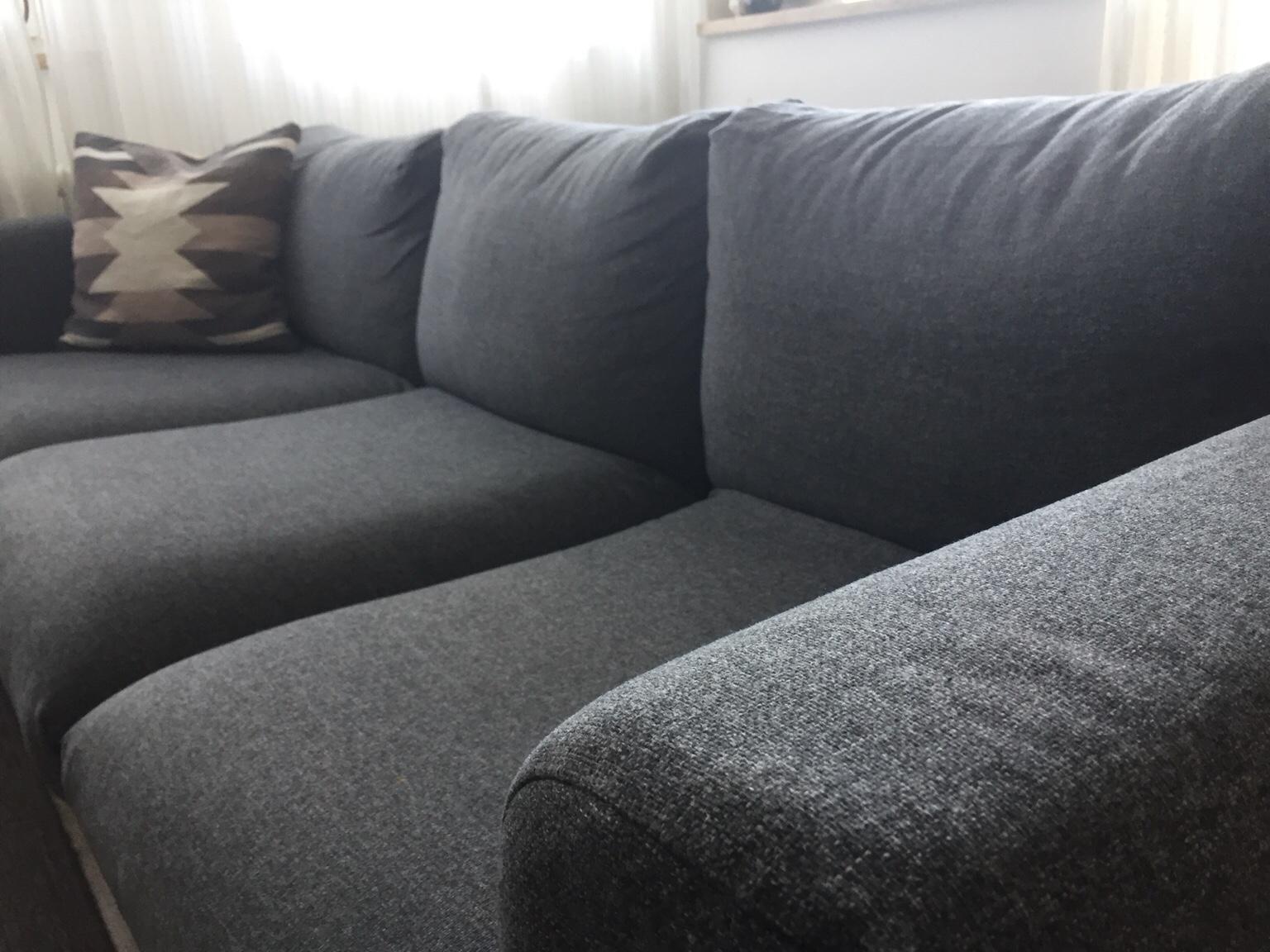 VIMLE 3er-Sofa, Mit Nackenkissen/Hallarp grau - IKEA Deutschland