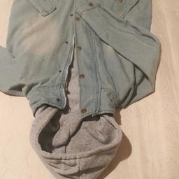 Cappotto di jeans con cappuccio interno, Separabile (interno grigio), tg. S inutilizzato