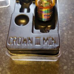 uwell crown 3 mini with bubble glass and normal glass. brilliant flavour and clouds are amazing. may need new coils as it has had spearmint flavour in it. fully working
