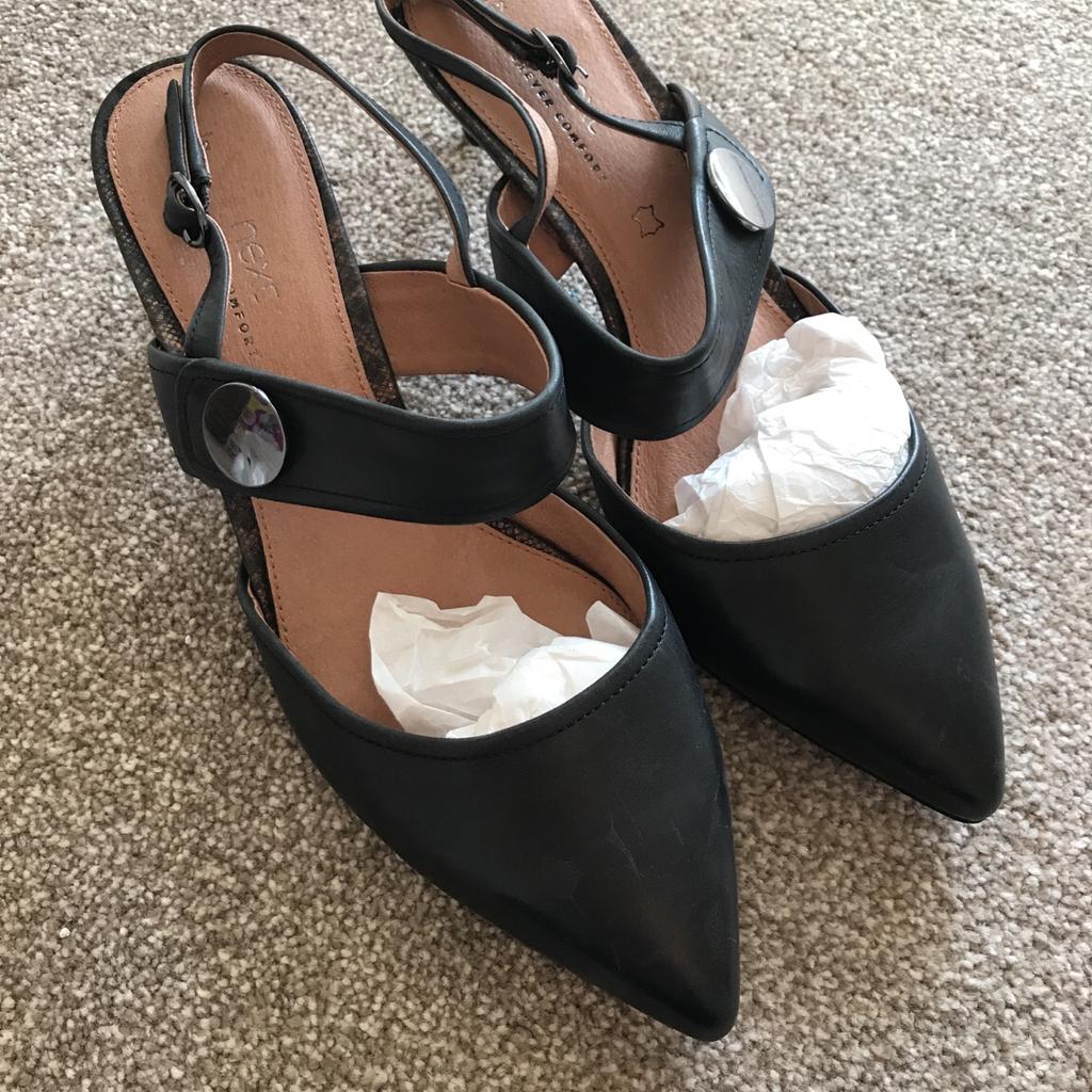 Black leather forever comfort shoes from next in Stoke-on-Trent for £6.00  for sale