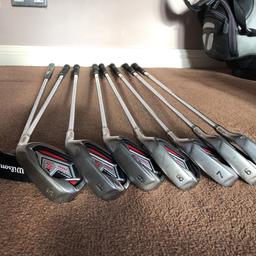 Set of John Letters golf irons from 5 iron to Sand wedge and a Wilson Putter