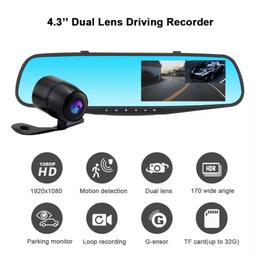 Front and Rear Camera 4.3 dual lens 1080P HD car DVR dash cam video recorder. This car rear view night vision camera helps you drive park and drive safer. you can record while driving so you are safe of being victim of fraud car accident claims. Features are written at the back of the box so please see the uploaded photo which is taken from product. bought it for my car fortunately my new car has rear camera and fitted with recorder.

Collection only
Location Harrow HA3

Price: £16
Cash only