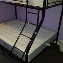 Black bunk bed, single on top double on bottom, lovely bed just not needed,mattress not included