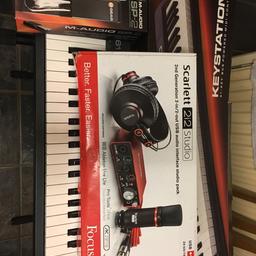 Scarlett 2i2 Studio equipment including M-Audio SP2 and Keyboard Keystation 61 USB M-Audio full recording equipment as in the picture absolute bargain