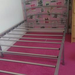silver metal single bed , good condition smoke free home , buyer must collect .