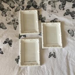 Photo Frames x3. Size is 6”x4”. Perfect condition. Comes from a pet and smoke free home