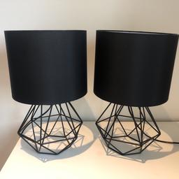 Black, roughly a year old Bed side table lamps from made.com originally cost £35 each.
Great condition.
