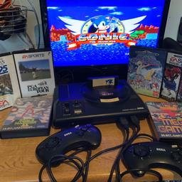 Working original sega megadrive console with all cables, 2 controllers and games as pictured. Collection is from bath