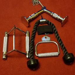 all these attachments in picture are for multi gym all in good condition the whole set only £20 collection only please