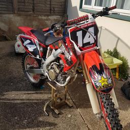 crf250 2005. mint condition for age. ive had this bike just over a year and have only riden it about 4 times. recently had oil and filter change. akso had 2 brand new innertubes. tyre pressures are still high were i havent riden it since. so ive had no need to adjust pressures yet. im gutted to have to sell this but i dont use it as much as i would like to. offers are welcome.