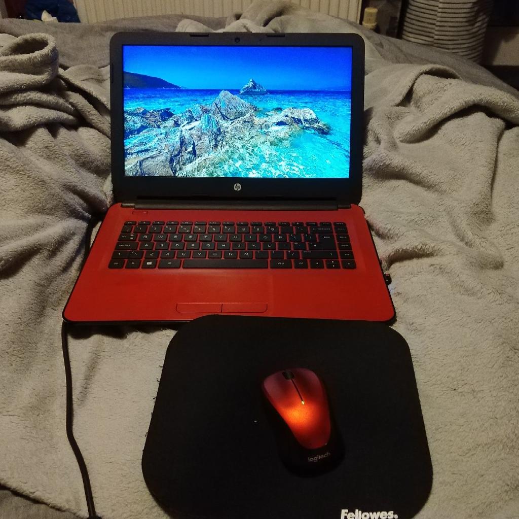 Red HP laptop with wireless Logitech mouse in Coventry for £200.00 for ...
