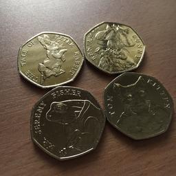 Great collectors item,

This listing contains
1x 2017 Peter Rabbit 50p
1x 2017 Tom Kitten 50p
1x 2017 Benjamin Bunny 50p
1x 2017 Jeremy Fisher 50p

This listing is for all of the coins (lot of 4)

FREE POSTAGE included in listing
PayPal accepted