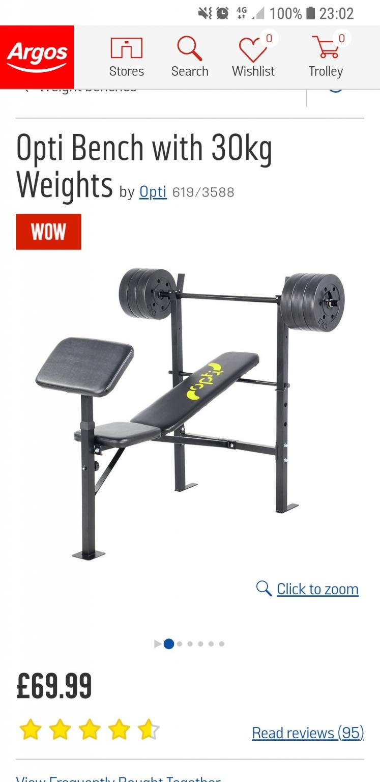 Opti weights bench with 30kg new arrivals