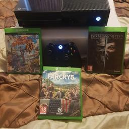 xbox one 500g works spot on no problems at all comes with all wires, controller and games in picture might consider swaps