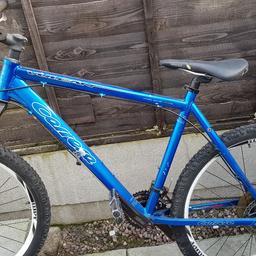 Carrear Vulcan
Mountain bike
Spares or Repair 

Bad Bits 
Chain needs split link 
Dent in frame 
Rip in Seat 

All works at it should , just sat in garage collecting dust .
Good for Spares or quick fix up 
Good wheels , Forks Gears ECT,
Tyre is flat not punched .

It is what it is ,   £25  Takes it