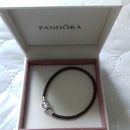 Pandora bracelet leather with the box very good condition pick up from Enfield