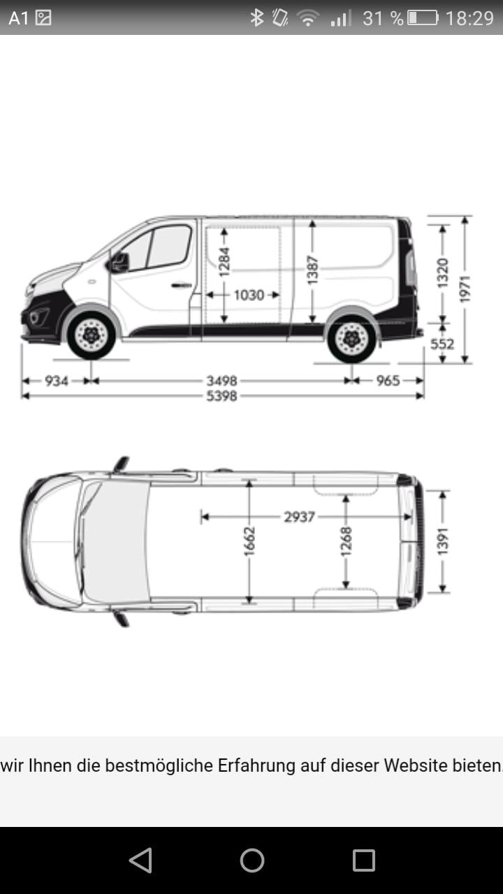 Opel Vivaro Abmessungen Innen