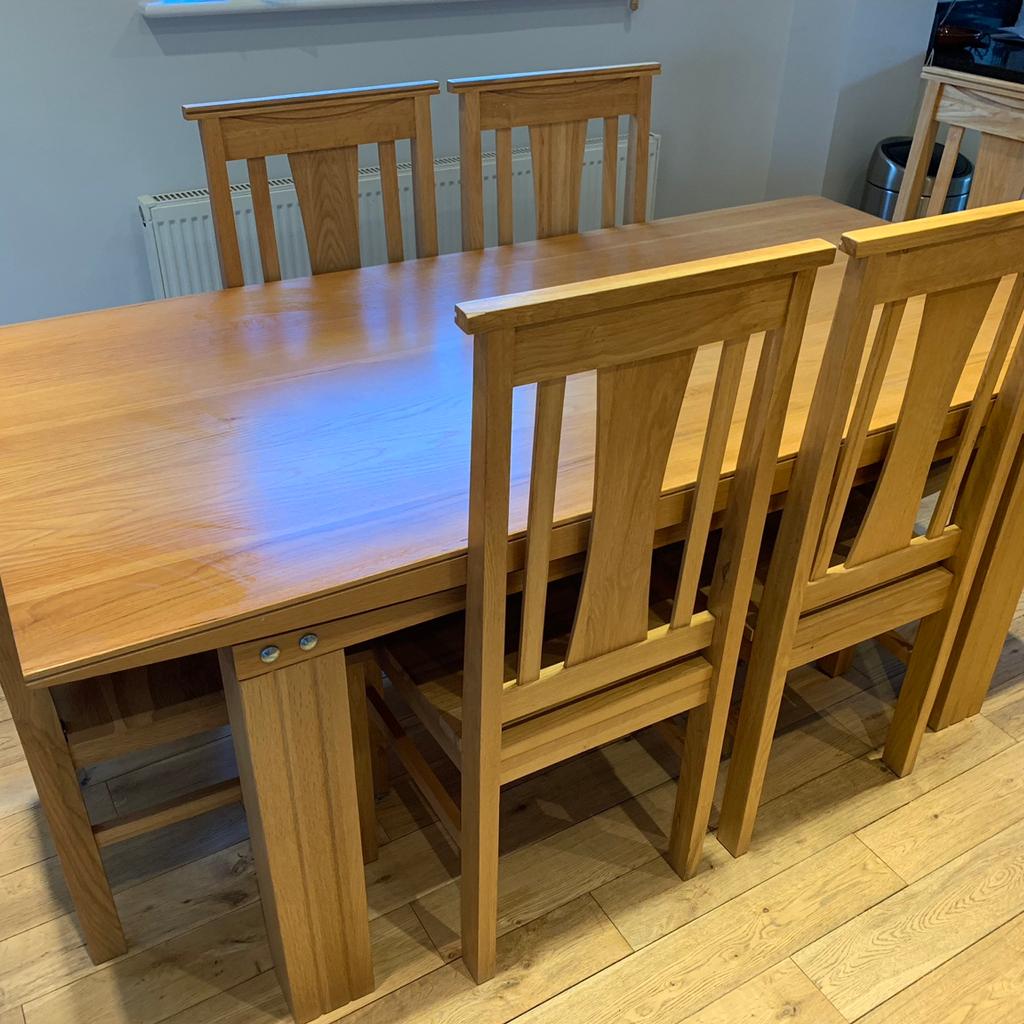 Natural Solid Oak Dining Table with 6 Chairs in LS25 Leeds for £250.00