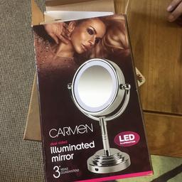 Light up mirror new. Includes three year guarantee 