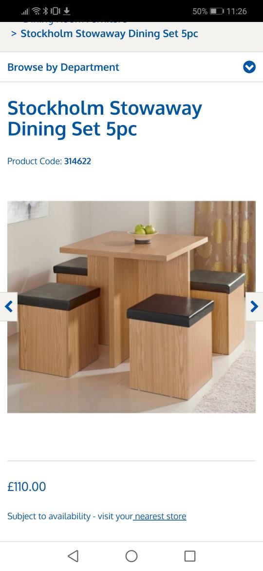 square table with 4 storage stools in CF81 Fochriw for 60.00 for