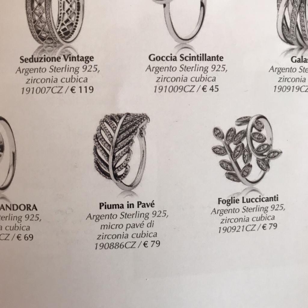 Pandora 2025 anello piuma