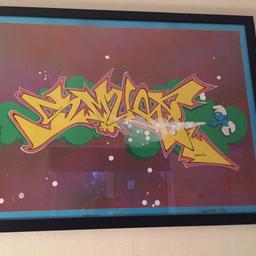 Original Smurf Graffiti Artwork Framed in Black

Width - 85cm
Height - 55cm

This is a one off piece.

Selling this artwork to someone who appreciates graffiti art.

Cash on collection or could possibly arrange courier for additional cost agreed prior to purchase.