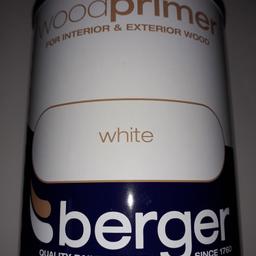 Wood Primer  for Interior and Exterior Wood  
white colour 750ml brand new never been used
