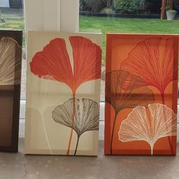 set of 3 next canvas ( ginko range ) in good used condition