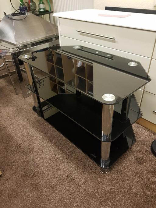 Buy & Sell West Midlands Sandwell - Photos for Black Glass Tv Table 80cm Wide Can Deliver