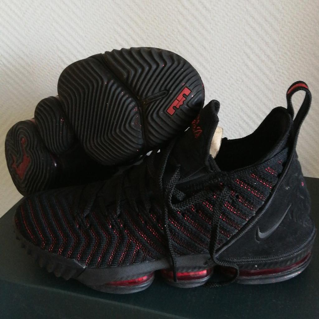 Nike LeBron 16 XVI Fresh Bred schwarz rot 44 in 41239