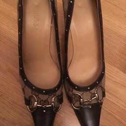 Gucci Monogram Horsebit Heels Size UK6 EU39. Dark brown and

In excellent and clean condition, sign of used and worn with minor mark. Very sad to sell but due to health issues, I no longer able to wear heels
Gucci shoes will always be top of the fashion royalty chain, so grab a pair for a small fraction of the original price.

Please note: I cannot guarantee the authenticity of the item as I purchased this item years ago and happy with quality and price I paid for
