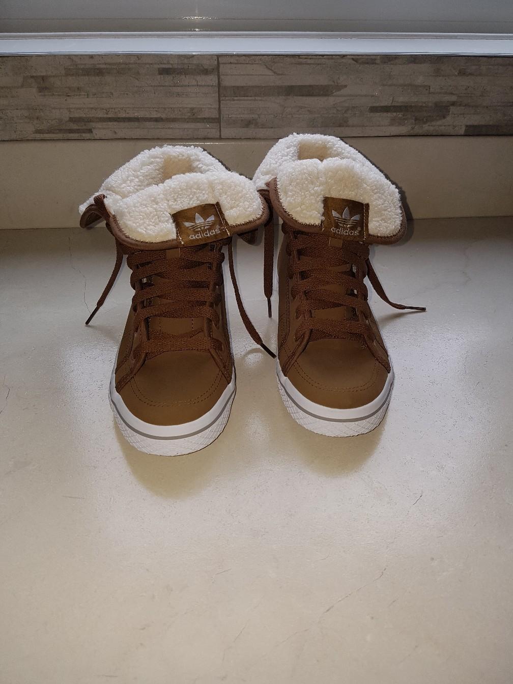 Adidas fur trim boots hotsell