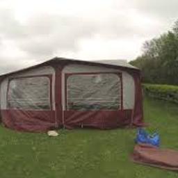 nr awning in good all round condition, comes with steel poles and draft skirt which gas been repaired. No curtains.
one repair to one of the peg out straps other than that no Rios or repairs.
No will offers