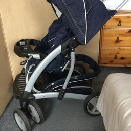 Really good condition Graco pushchair & car seat & car seat base, seat belt attaches to the base allowing easy removal of car seat with 1 click in & out. Car seat is from birth group 0-1, has never been in any accident or dropped. Push Chair has 3 seat positions, sit up, recline and lay flat, it has a large storage basket underneath 5 point harness and drink/food tray and 1 hand fold down function. Raincover and winter foot muff included and all other original accessories. Smoke & pet free home.